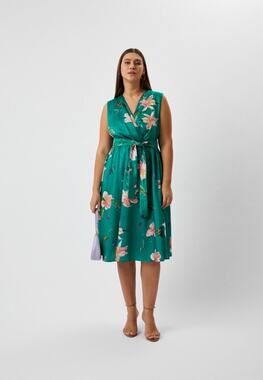 NWT Marina Rinaldi Dora Floral Green Dress Sleeveless Plus sz US 20 Tropical